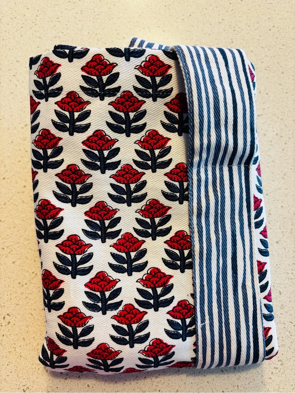 Tote Bag, Floral and Stripes